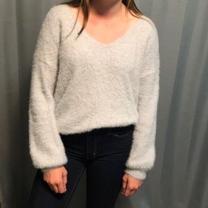 Fuzzy light purple sweater